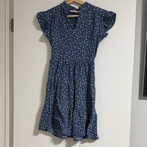 Monteau Blue Floral Kids Dress